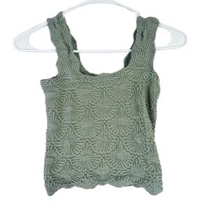 Aura Green Smocked Tank Top